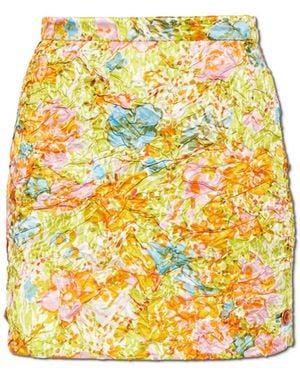 Versace Short Skirt With Crinkling - Yellow