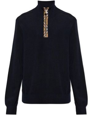 Burberry Wool Jumper 'Cameron' - Blue