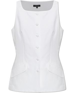 Rag & Bone Vest With Decorative Flaps - White