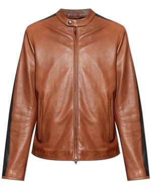 DIESEL Leather Jacket 'L-Orenn' - Brown