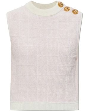 Balmain Tweed Top - White