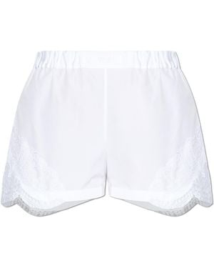 Versace Shorts With Lace Inserts - White