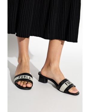 Furla Heeled Mules 'Cilindro' - Black