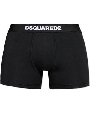 DSquared² Cotton Boxers With Logo - Black