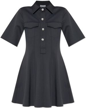 Ganni Dress With Pockets - Black