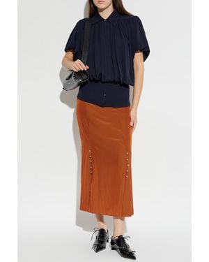 Lanvin Long Skirt With Slits - Blue
