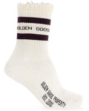 Golden Goose Socks With Logo - White