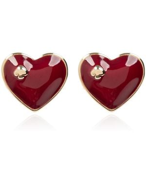 Kate Spade Heart-Shaped Earrings - Red