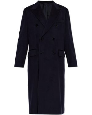Dolce & Gabbana Wool Coat With Single Vent - Blue