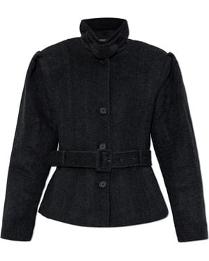 ROTATE BIRGER CHRISTENSEN Wool Jacket With Belt - Black