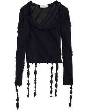 Blumarine Long-Sleeve Top - Black
