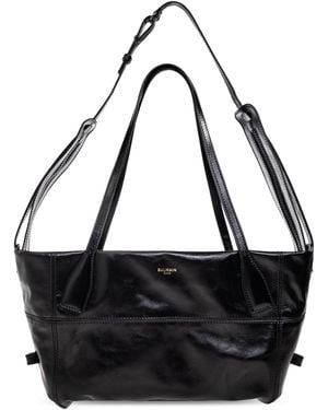 Balmain Leather Shoulder Bag - Black