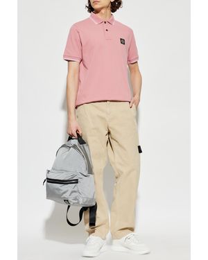 Stone Island Polo With Logo Patch - Pink