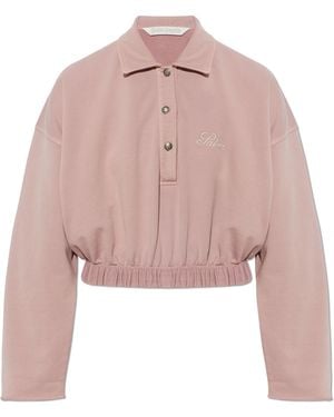Palm Angels Cropped Long-Sleeve Polo - Pink