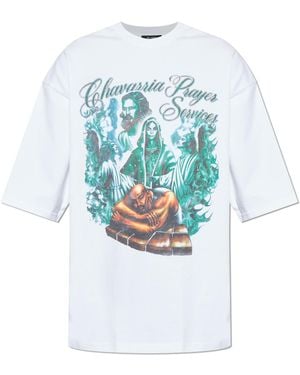 Willy Chavarria T-Shirt 'Chavarria Prayer Services' - Blue