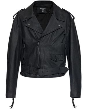 Balmain Leather Jacket - Black