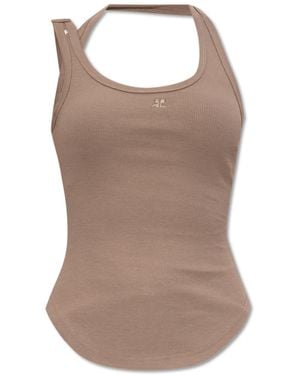 Courreges Ribbed Top - Brown