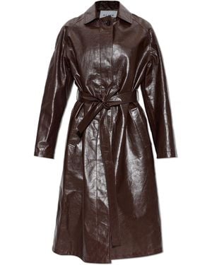 Alaïa Leather Coat - Brown