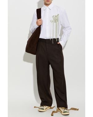 Studio Nicholson Wool Pants 'Fume' - White