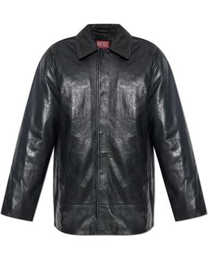 DIESEL Leather Jacket 'L-Jess' - Black