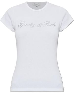 Sporty & Rich T-Shirt From The 'Rich Girl Drop' Collection - White