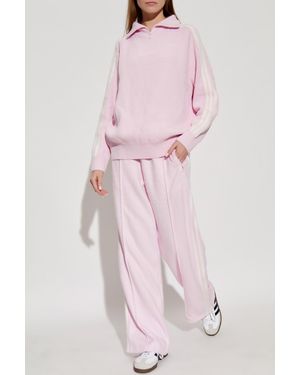 adidas Originals Sweater With A Zip Collar - Pink
