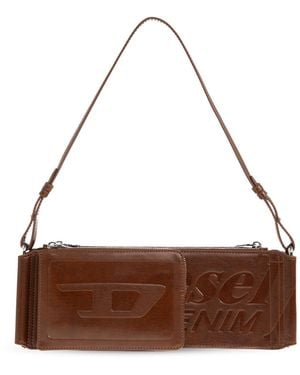 DIESEL 'Flag-D Shoulder' Shoulder Bag - Brown