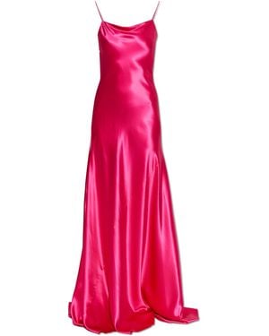Alaïa Silk Dress With Straps - Pink