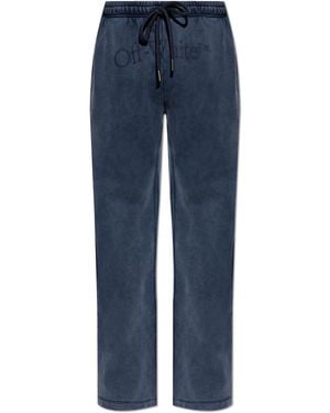 Off-White c/o Virgil Abloh Joggers With Printed Logo - Blue