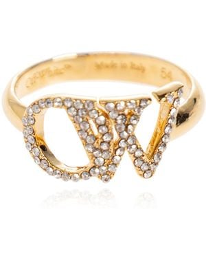 Off-White c/o Virgil Abloh Ring With Shimmering Crystals - Metallic