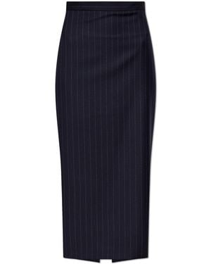 Givenchy Wool Skirt With Back Slit - Blue