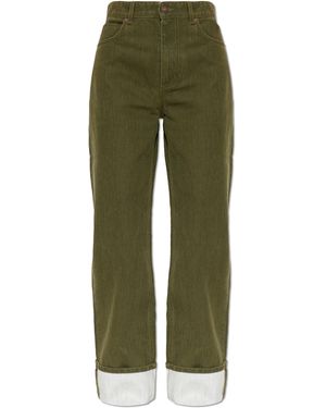 Tory Burch Jeans With Turned-Up Legs - Green