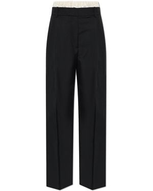 Rohe Wool Pleated Trousers - Black