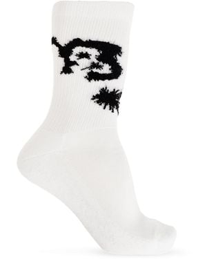 Y-3 Socks With Logo - White