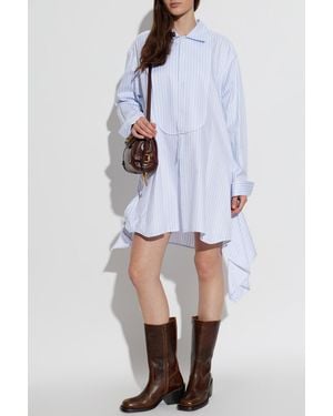 JW Anderson Oversized Striped Dress - White