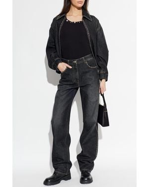 Versace Top With Applications - Black