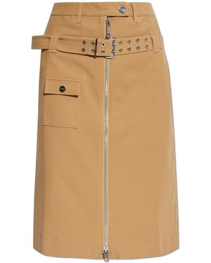 Ganni Skirt With Belt - Natural