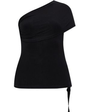Helmut Lang One-Shoulder Top - Black
