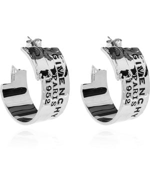 Givenchy Earrings With Engraved Logo - Metallic