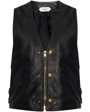 Versace Leather Vest - Black
