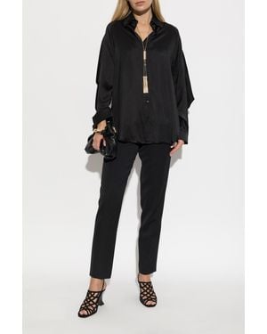 Balmain Oversized Silk Shirt - Black