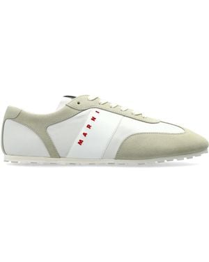 Marni Leather Sports Shoes With Logo - White