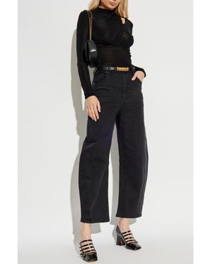 Self-Portrait Long-Sleeve Top - Black
