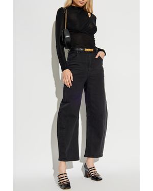 Self-Portrait Long-Sleeve Top - Black