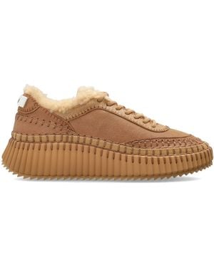 Chloé "Nema" Sports Shoes On Platform - Brown