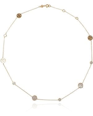 Tory Burch Logo Necklace - White