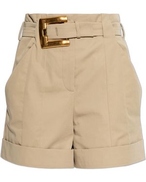 Balmain Shorts With A Belt - Natural