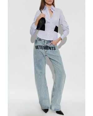 Vetements Jeans With Embroidered Logo - Blue