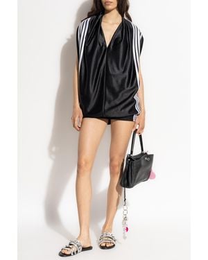 Balenciaga Short Dress With A V-Neckline - Black