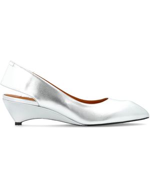 Jil Sander Leather Wedge Shoes - White